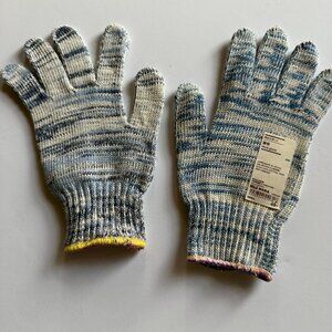 Muji Work Gloves Blue & White Striped – Made in Japan – One Size